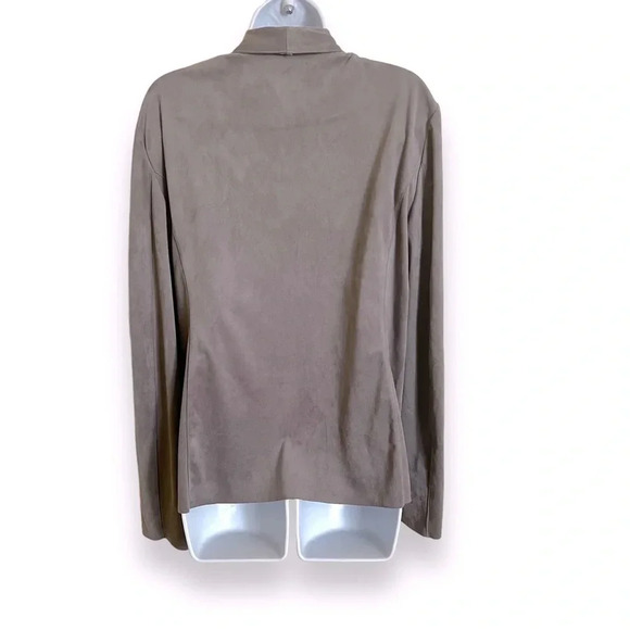 Catherine Malandrino Gray Stretch Faux Suede Open Front Jacket Size 1X Like New - Picture 5 of 7